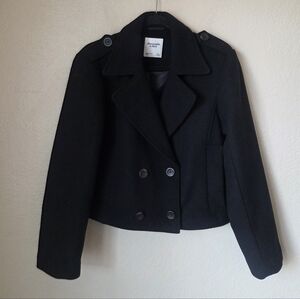 Abercrombie & Fitch Cropped Peacoat Black Size Small